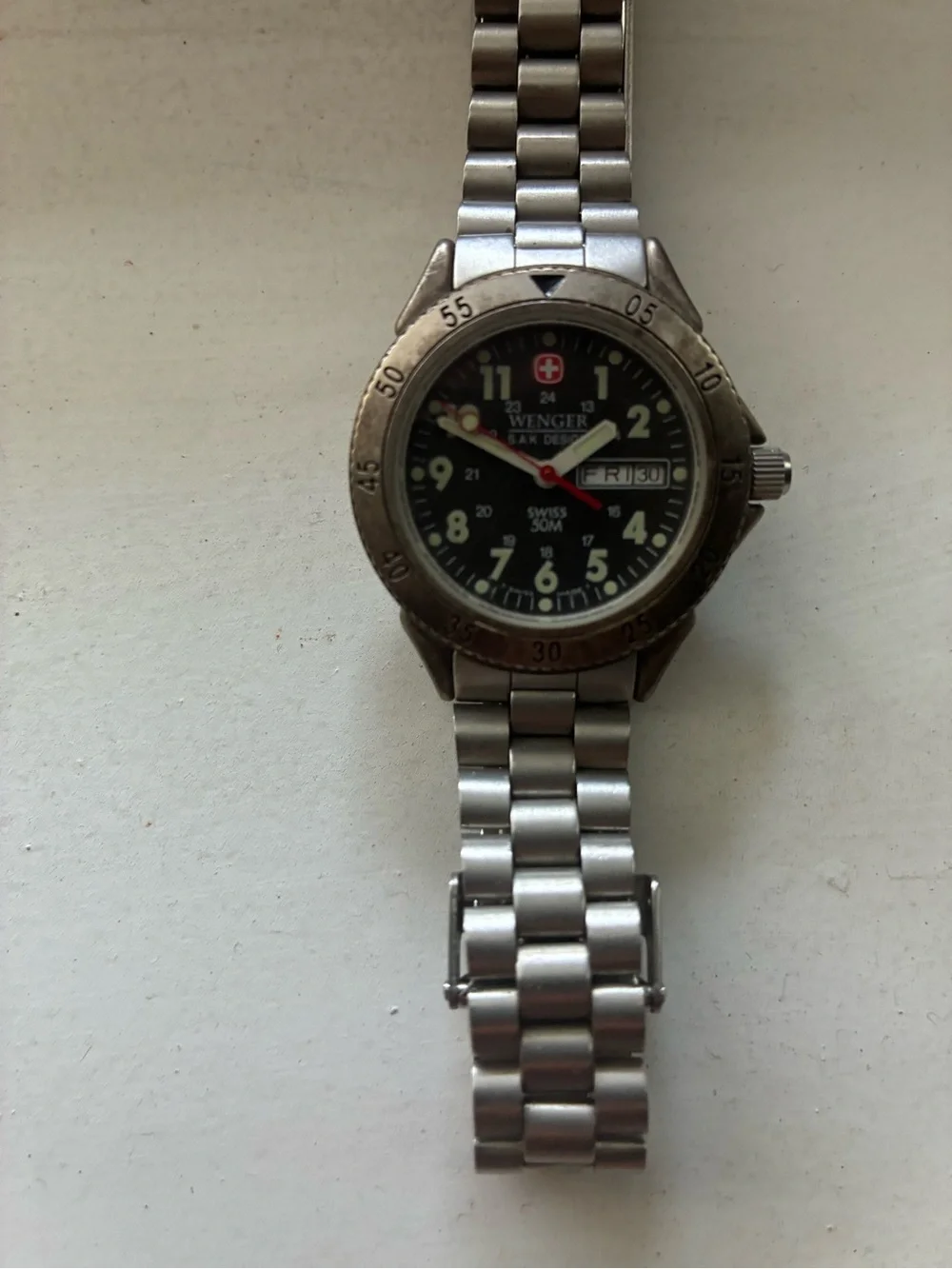 Wenger Women’s Stainless Steel Bracelet Watch with Black Dial